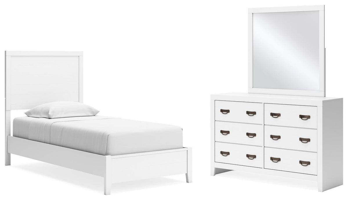 Binterglen Panel Bed with Mirrored Dresser