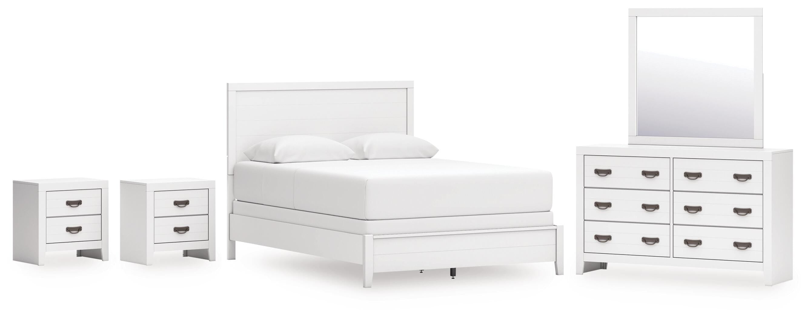 Binterglen Panel Bed, Dresser, Mirror and 2 Nightstands