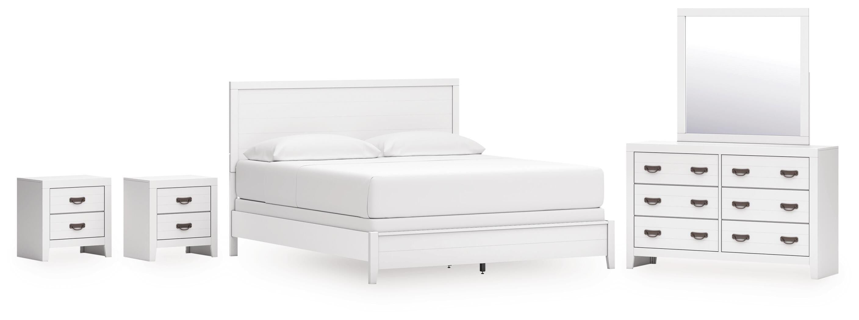 Binterglen Panel Bed, Dresser, Mirror and 2 Nightstands