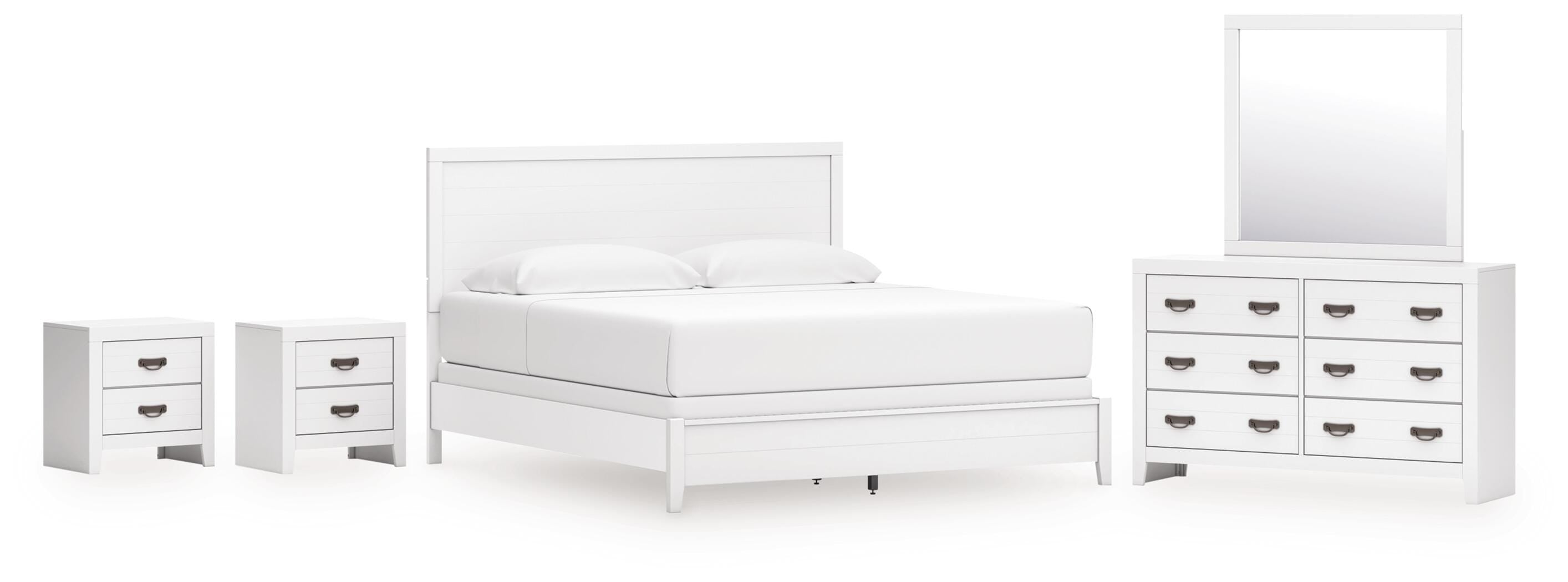 Binterglen Panel Bed, Dresser, Mirror and 2 Nightstands