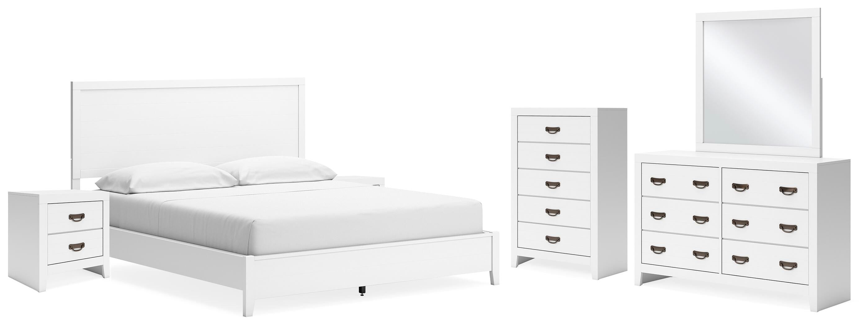 Binterglen Panel Bed, Dresser, Mirror, Chest and 2 Nightstands