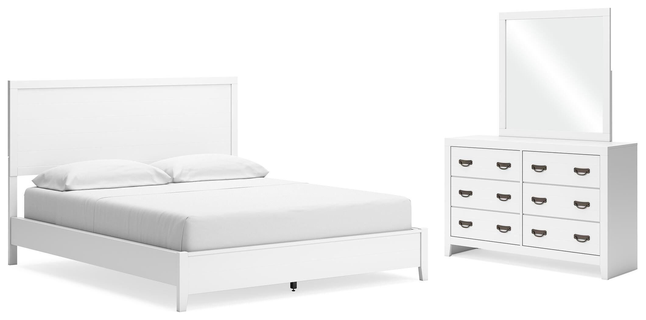 Binterglen Panel Bed with Mirrored Dresser