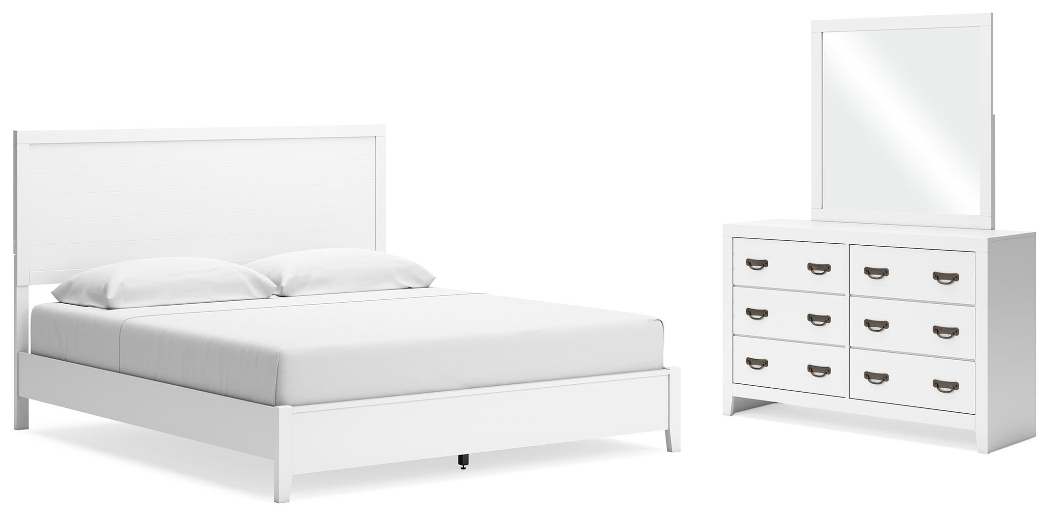 Binterglen Panel Bed with Mirrored Dresser