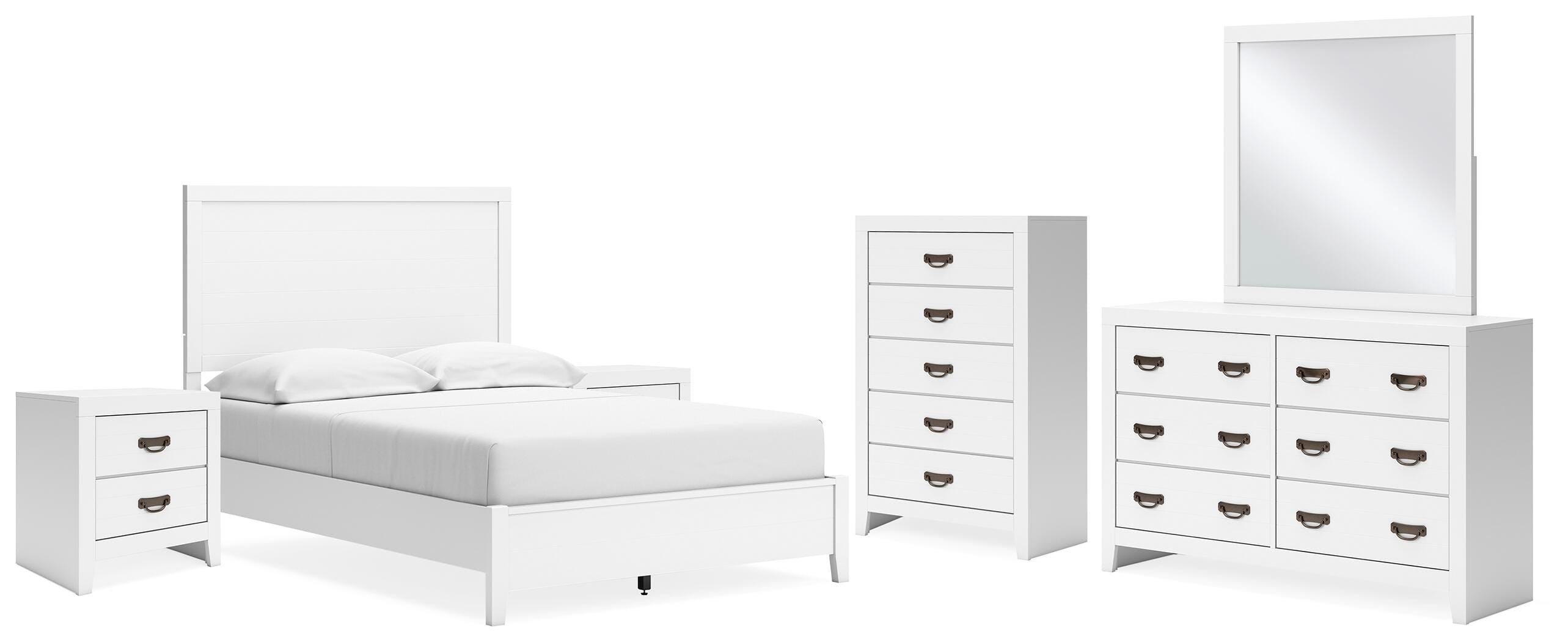 Binterglen Panel Bed, Dresser, Mirror, Chest and 2 Nightstands