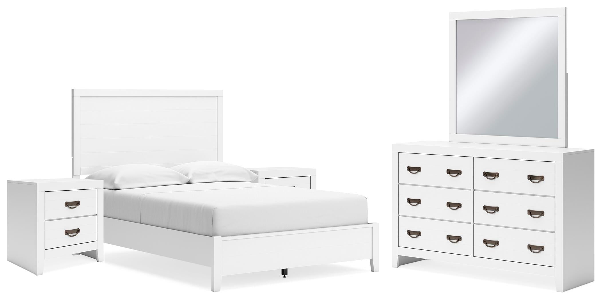 Binterglen Panel Bed, Dresser, Mirror and 2 Nightstands