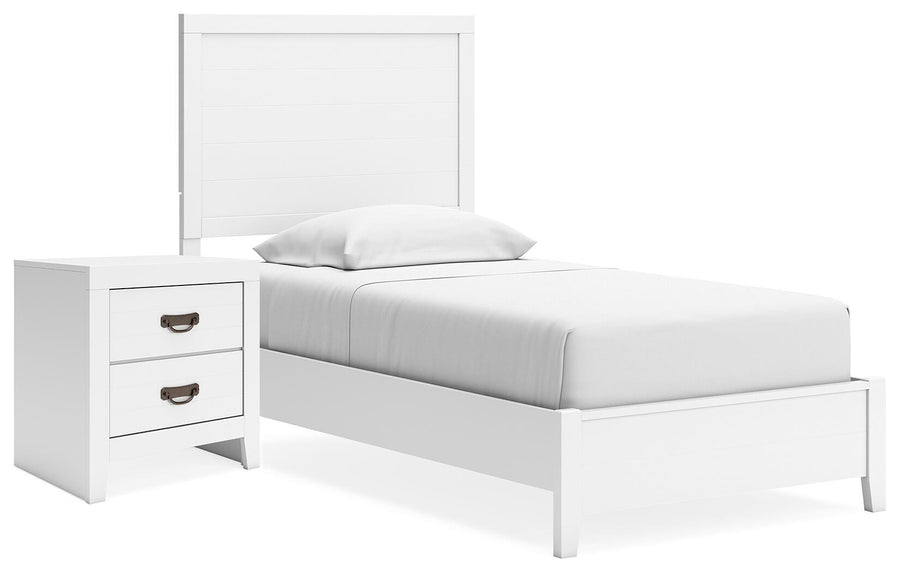 Binterglen Panel Bed and Nightstand