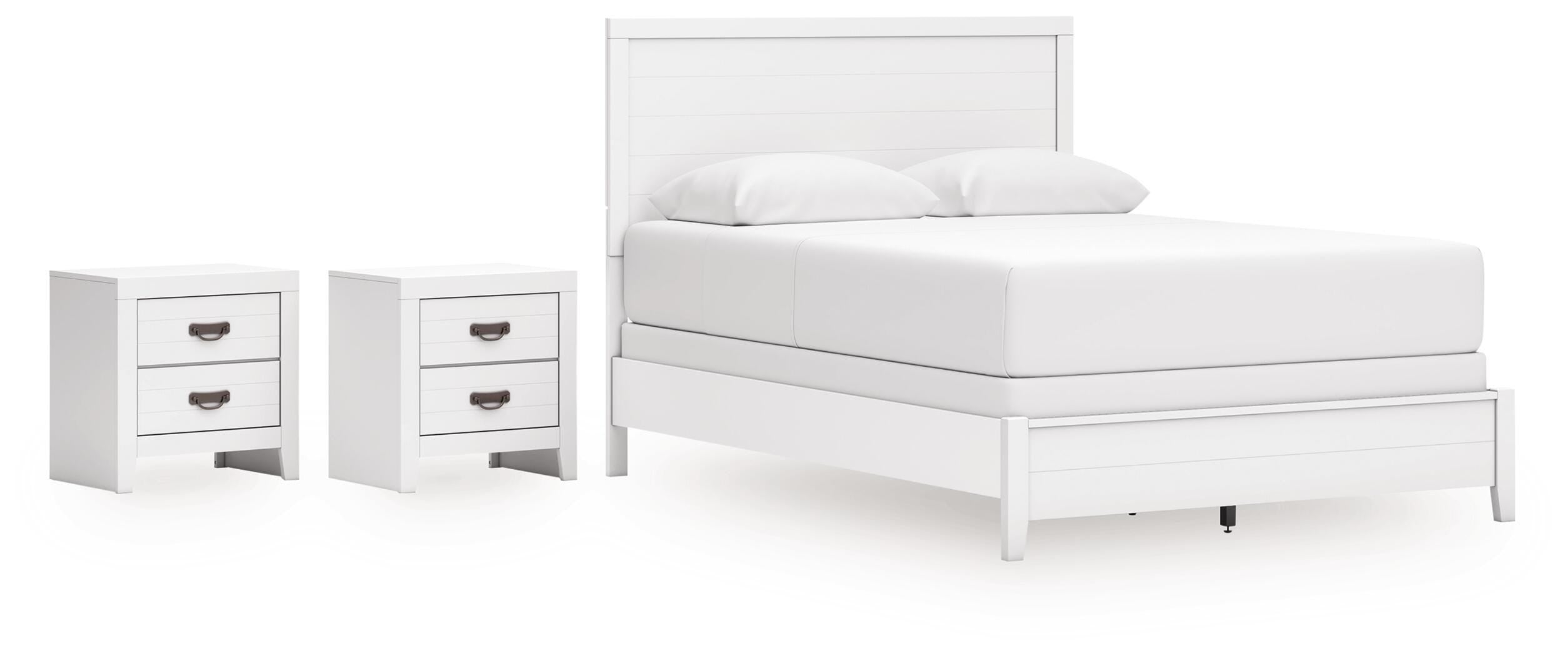 Binterglen Panel Bed and 2 Nightstands