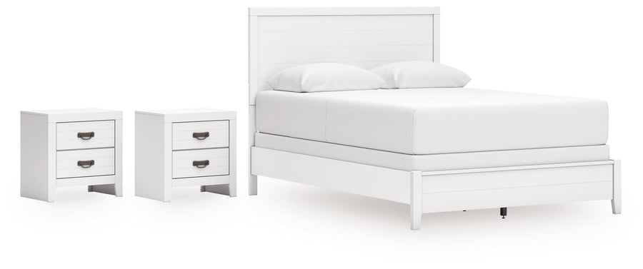 Binterglen Panel Bed and 2 Nightstands