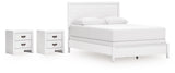 Binterglen Panel Bed and 2 Nightstands