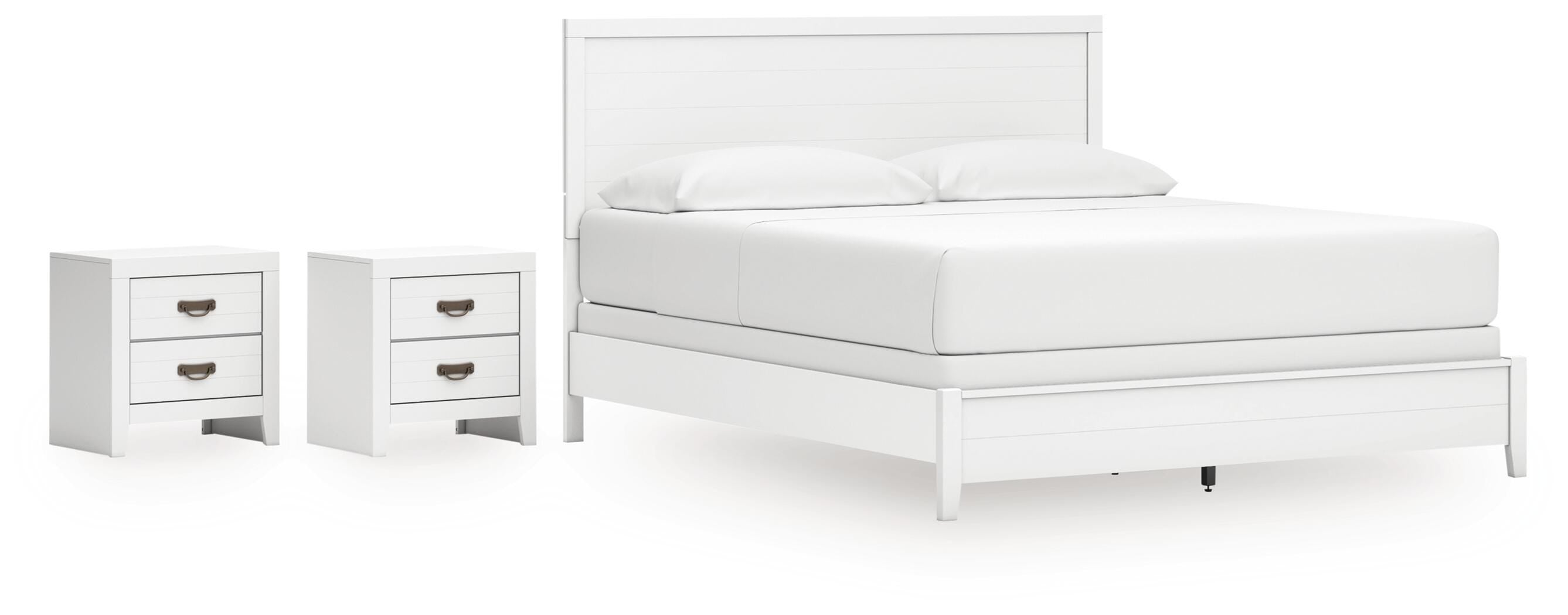 Binterglen Panel Bed and 2 Nightstands