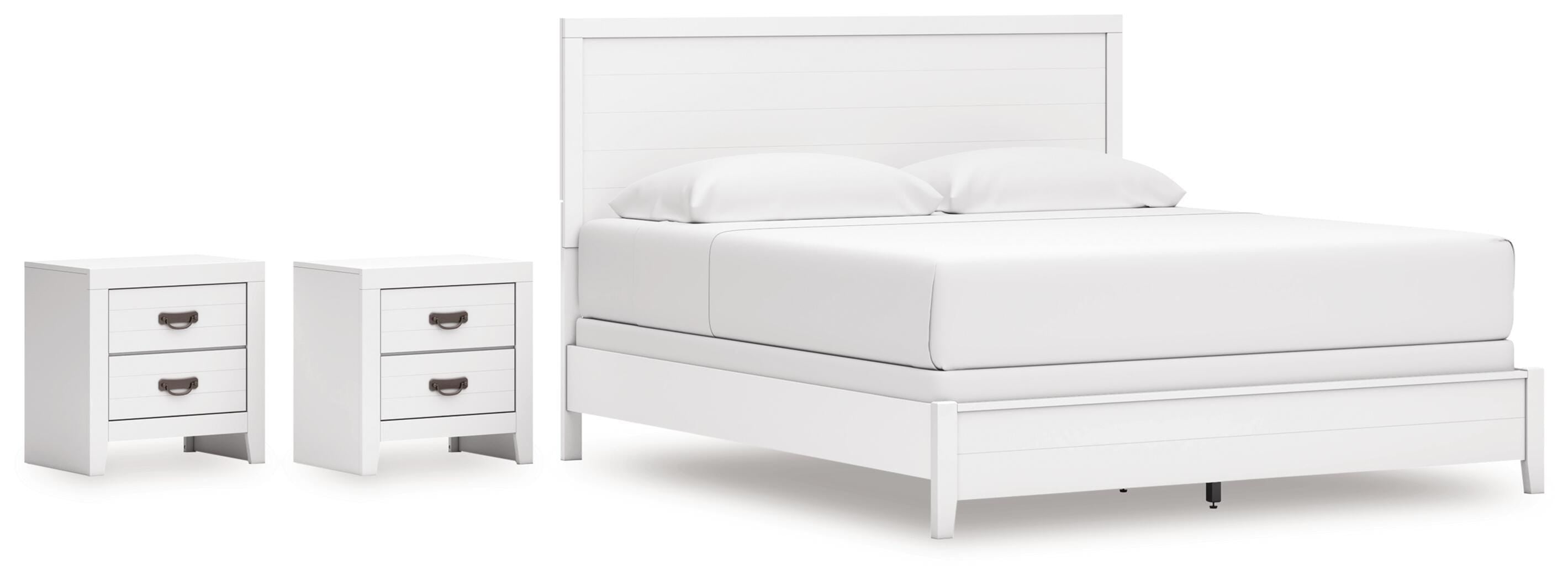 Binterglen Panel Bed and 2 Nightstands