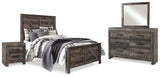Wynnlow Crossbuck Panel Bed, Dresser, Mirror, and Nightstand