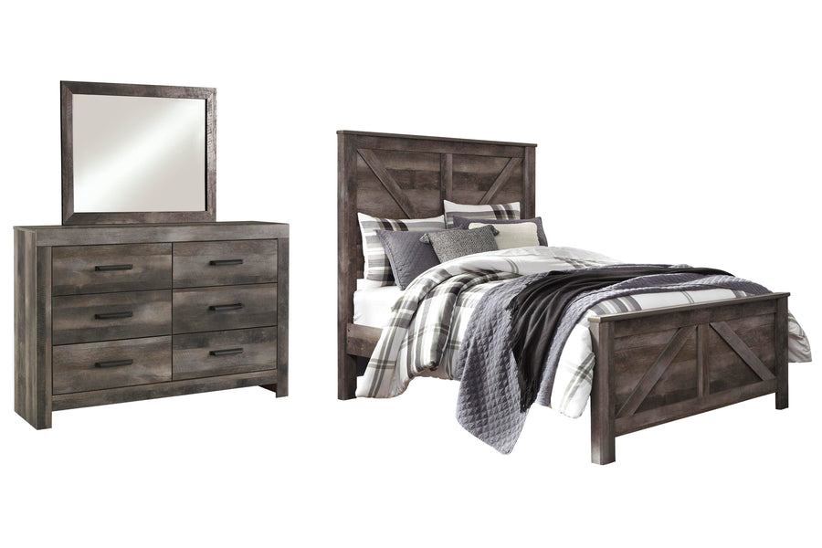 Wynnlow Crossbuck Panel Bed, Dresser and Mirror