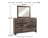 Wynnlow Upholstered Poster Bed, Dresser and Mirror