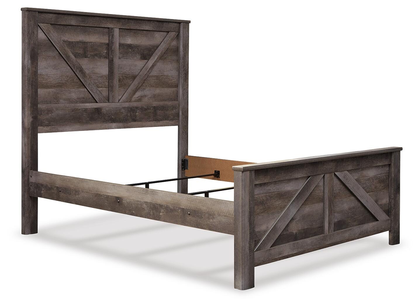 Wynnlow Crossbuck Panel Bed, Dresser, Mirror, and Nightstand
