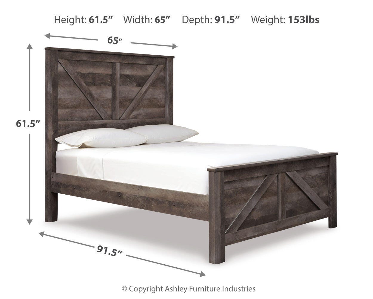 Wynnlow Crossbuck Panel Bed, Dresser and Mirror