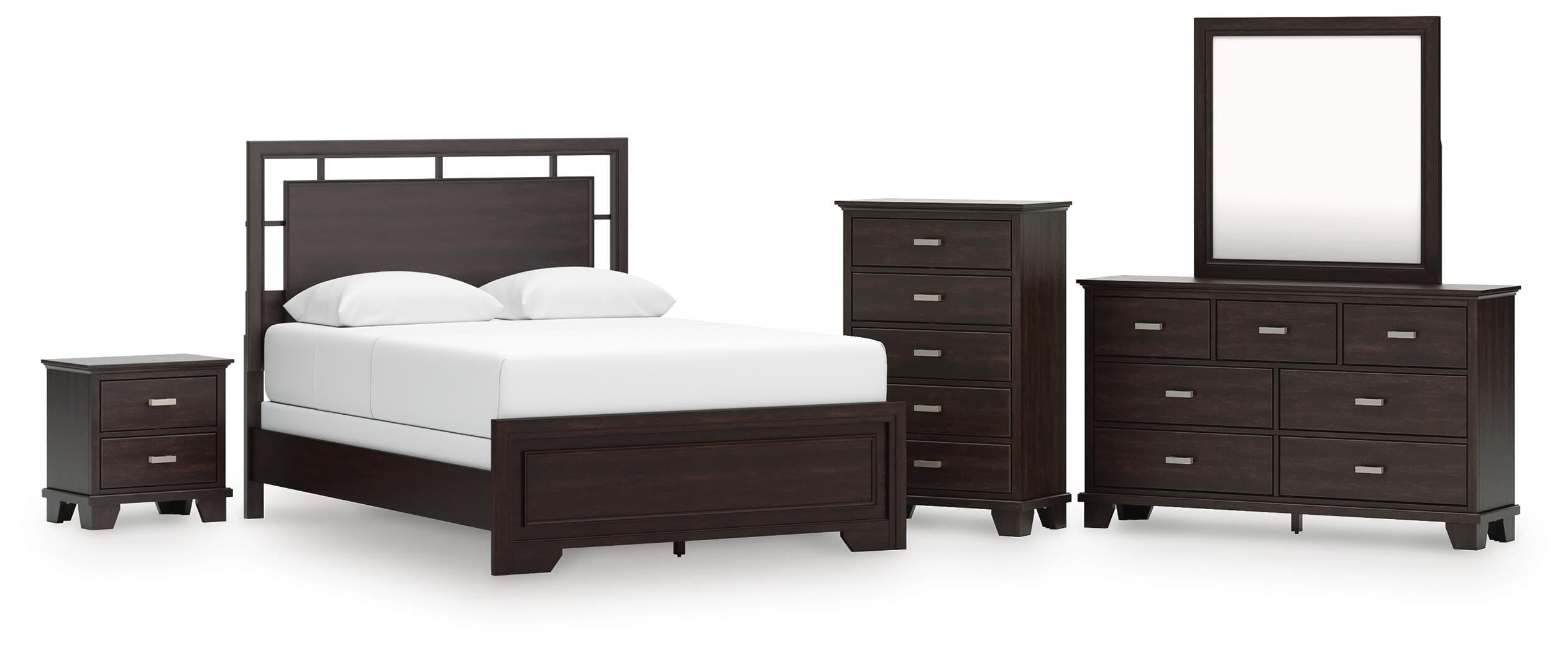Covetown Panel Bed, Dresser, Mirror, Chest and Nightstand