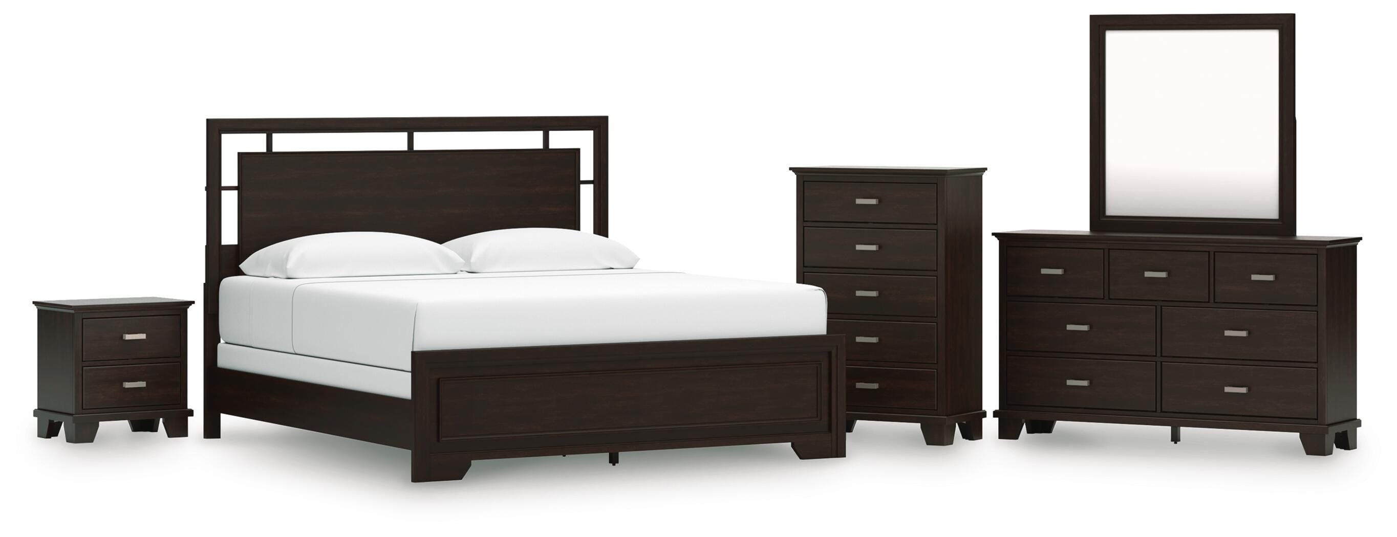 Covetown Panel Bed, Dresser, Mirror, Chest and Nightstand
