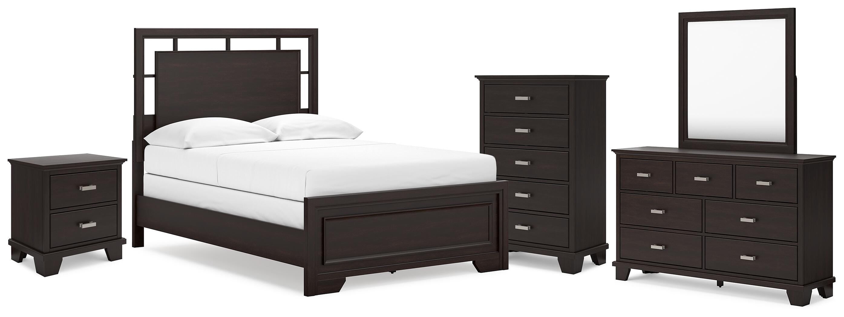 Covetown Panel Bed, Dresser, Mirror, Chest and Nightstand
