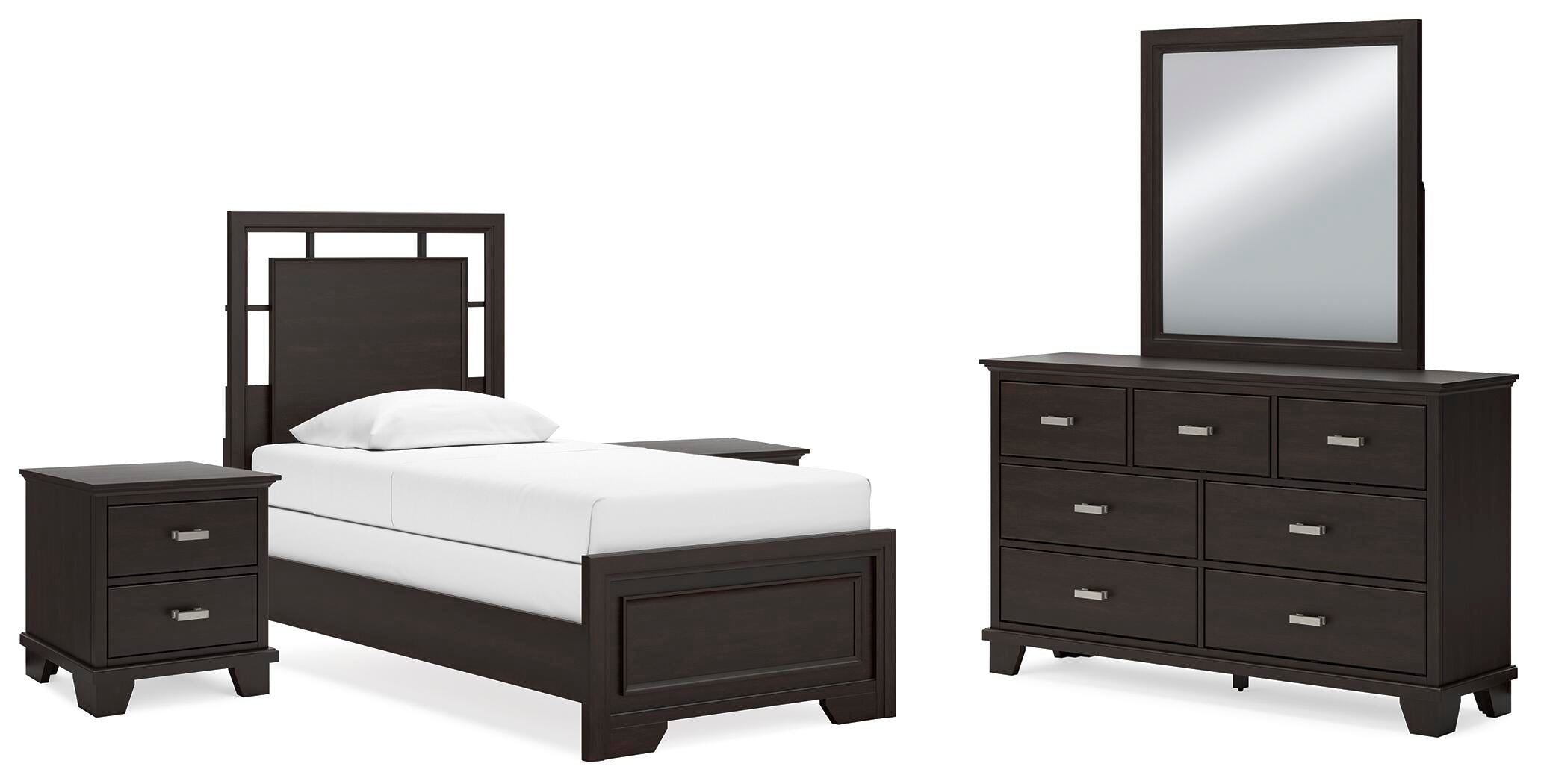 Covetown Panel Bed, Dresser, Mirror and 2 Nightstands