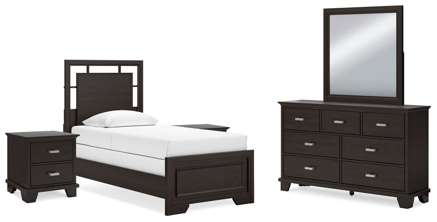 Covetown Panel Bed, Dresser, Mirror and 2 Nightstands