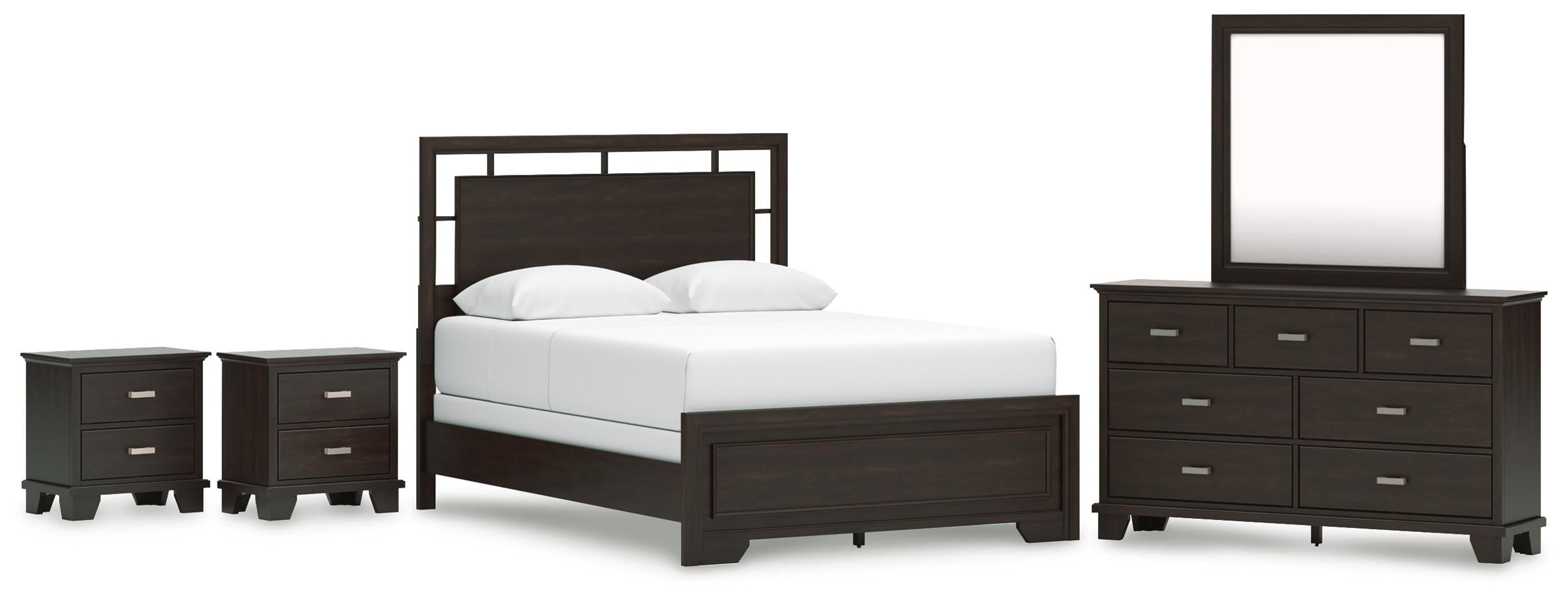 Covetown Panel Bed, Dresser, Mirror and 2 Nightstands