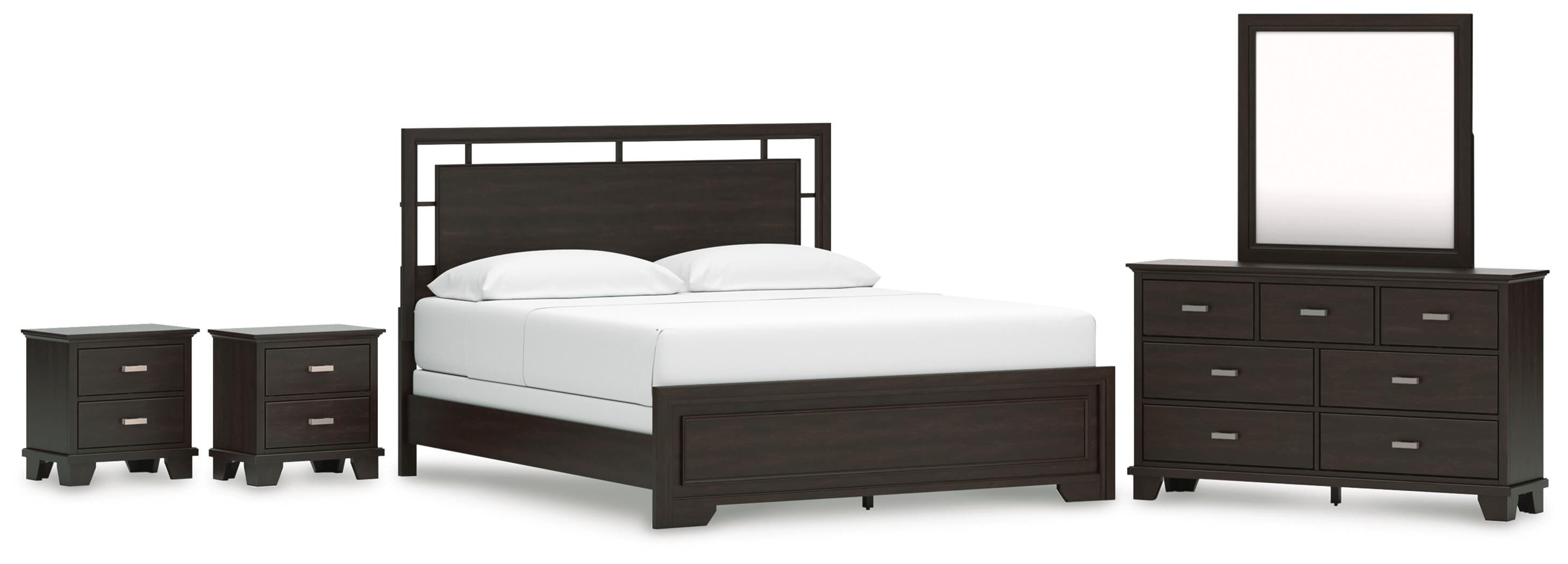 Covetown Panel Bed, Dresser, Mirror and 2 Nightstands