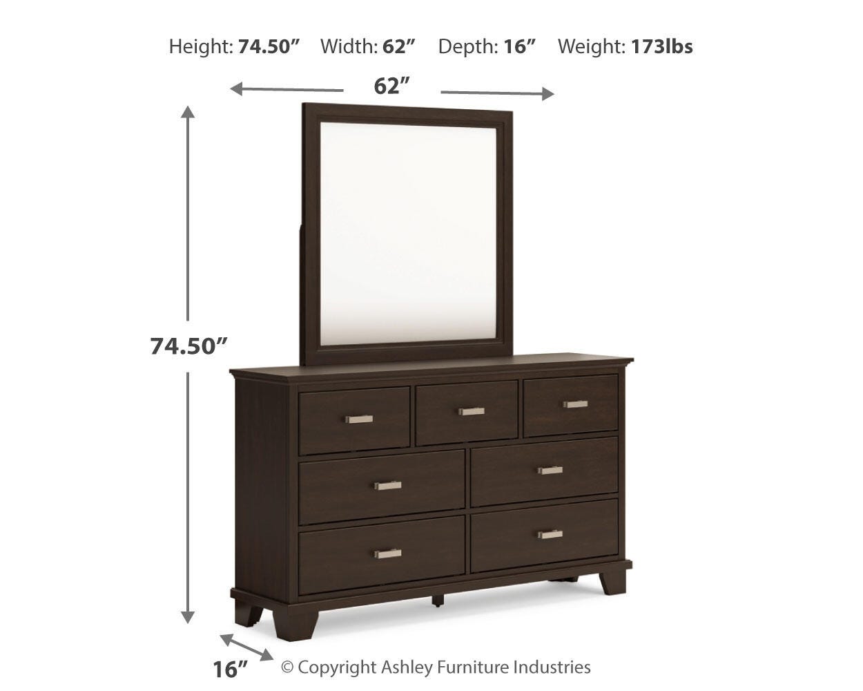 Covetown Panel Bed with Mirrored Dresser