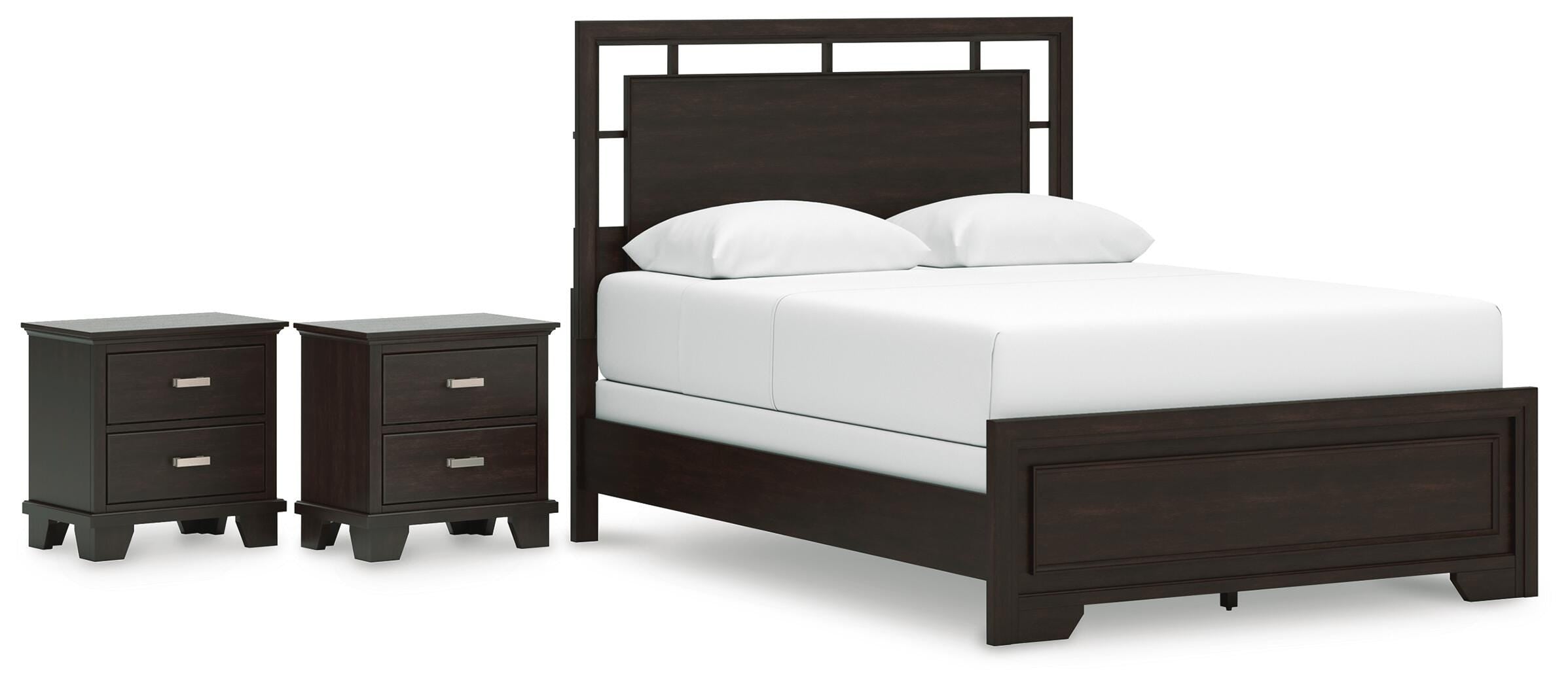 Covetown Panel Bed and 2 Nightstands