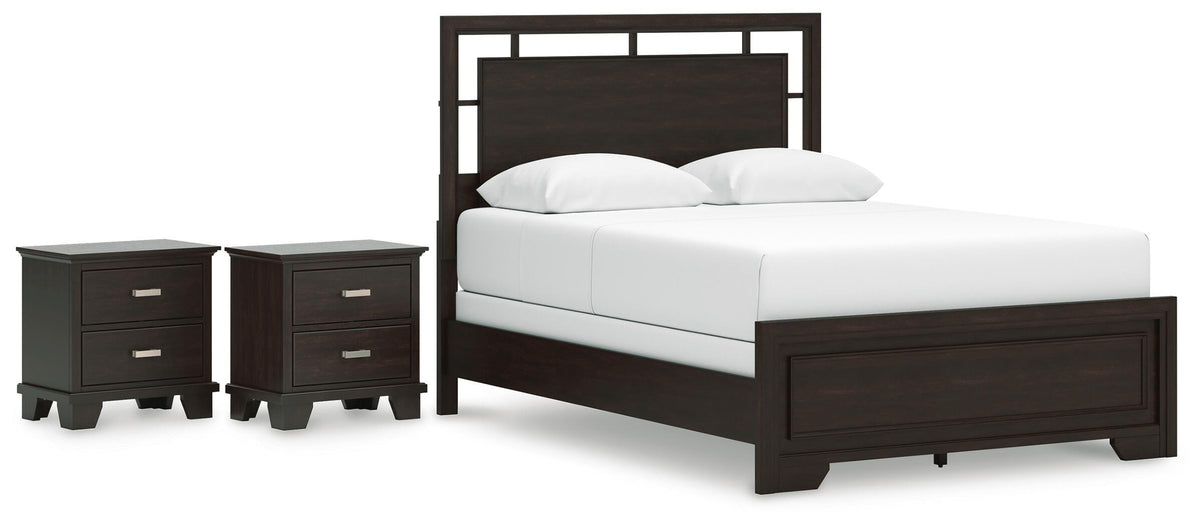 Covetown Panel Bed and 2 Nightstands