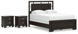 Covetown Panel Bed and 2 Nightstands