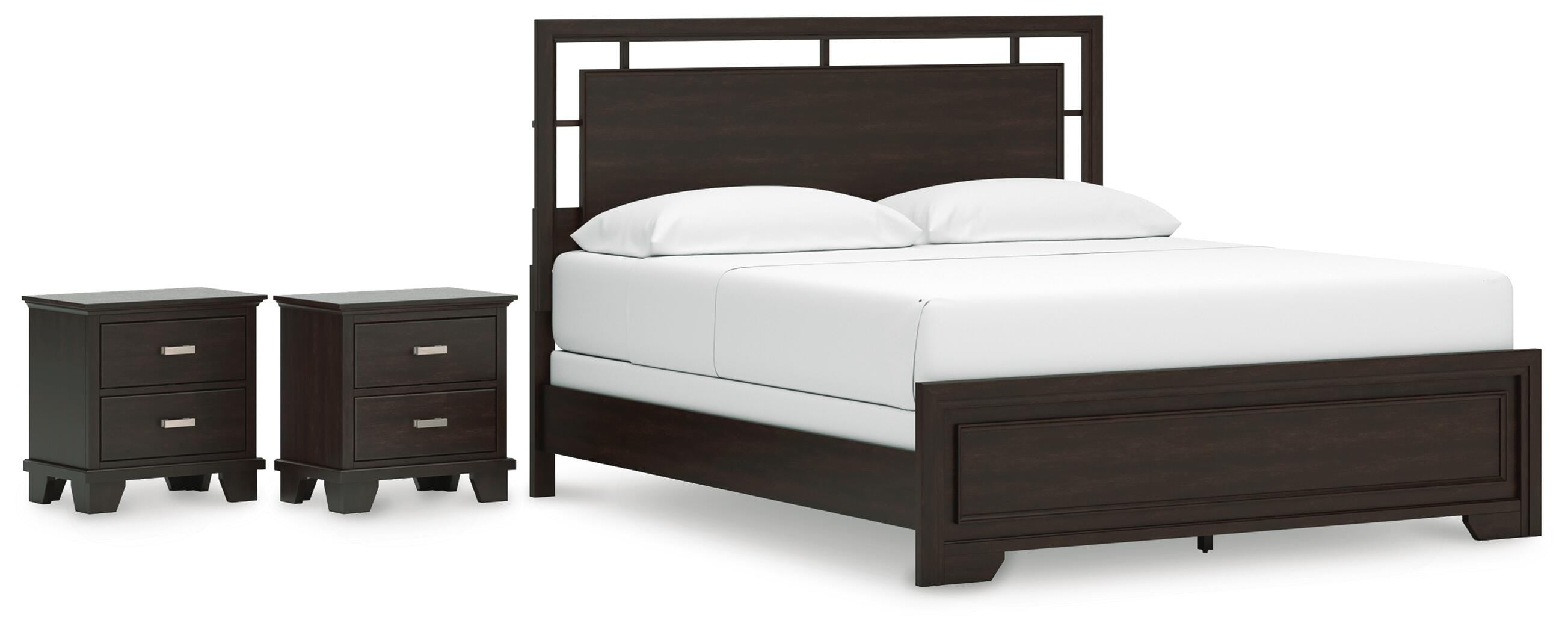 Covetown Panel Bed and 2 Nightstands