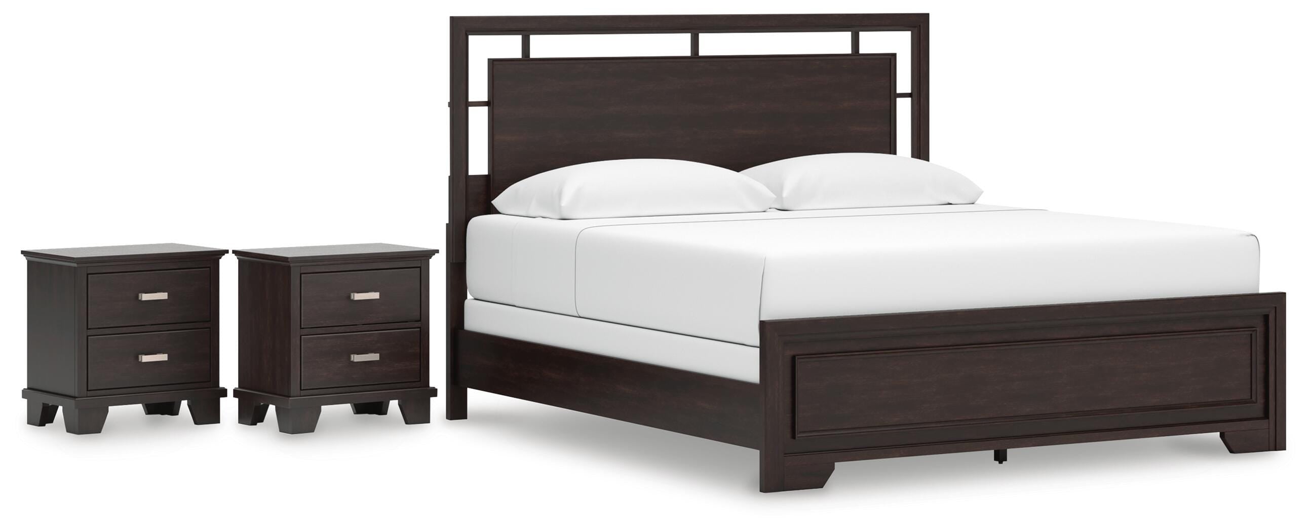 Covetown Panel Bed and 2 Nightstands
