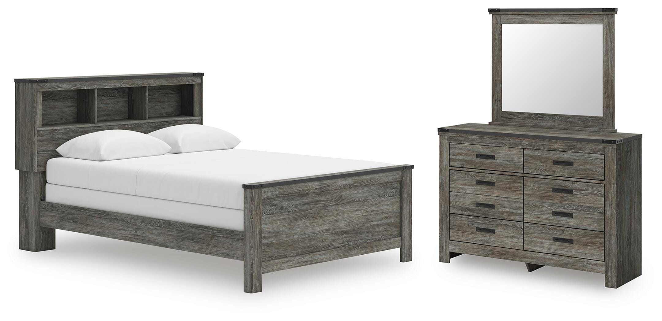Frandern Bookcase Bed, Dresser and Mirror