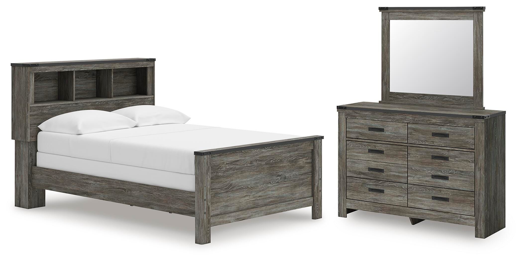 Frandern Bookcase Bed, Dresser and Mirror