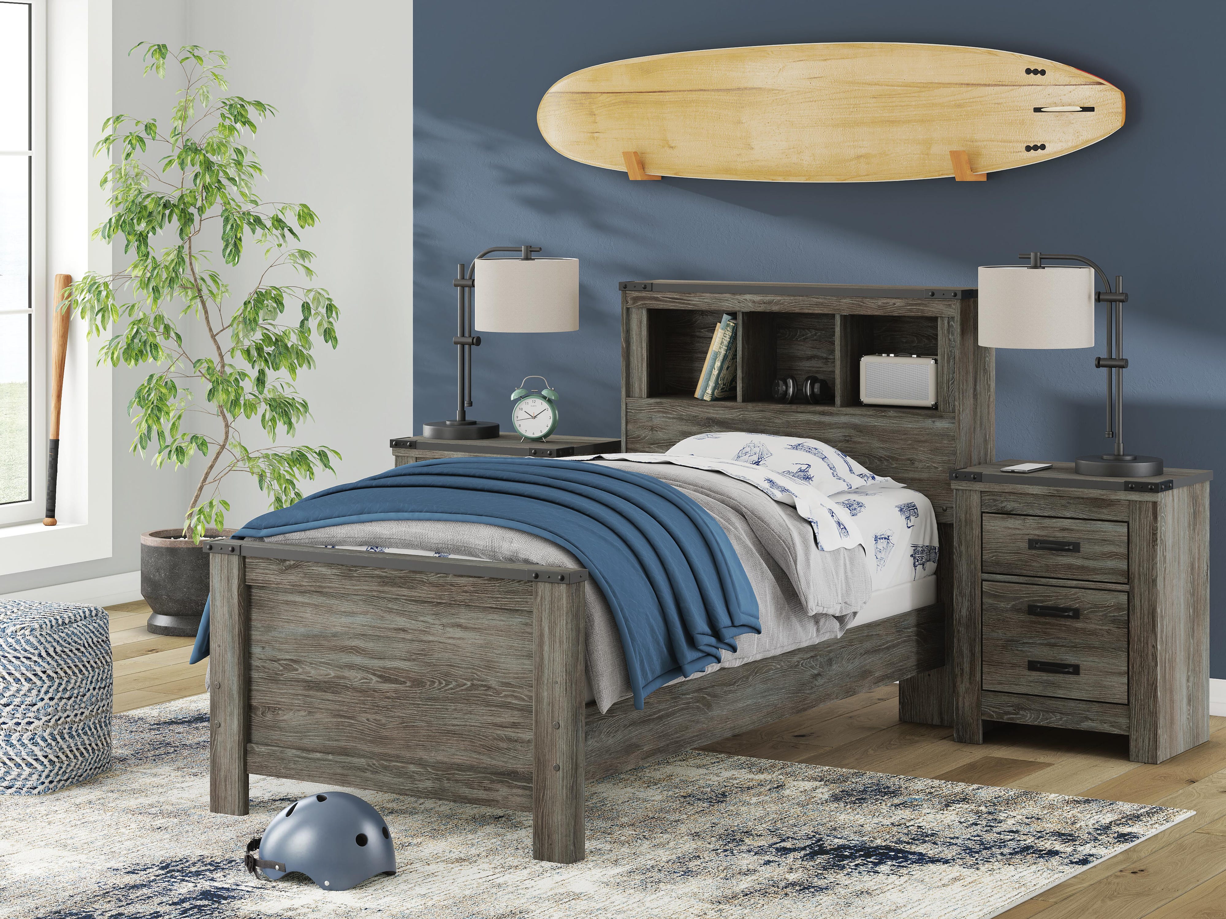 Frandern Bookcase Bed, Dresser and Mirror