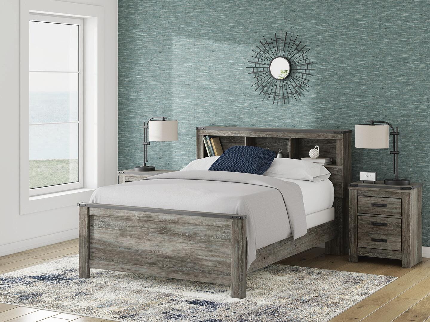Frandern Bookcase Bed, Dresser and Mirror