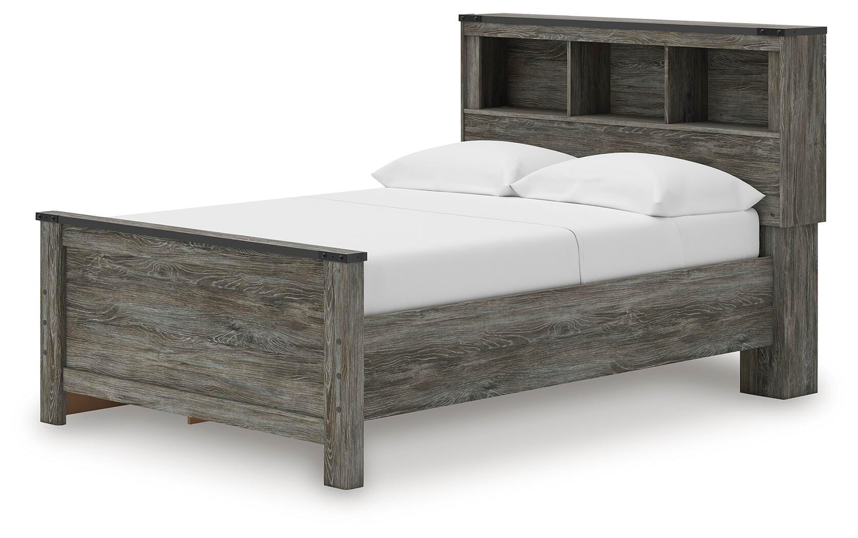 Frandern Bookcase Panel Bed with Storage