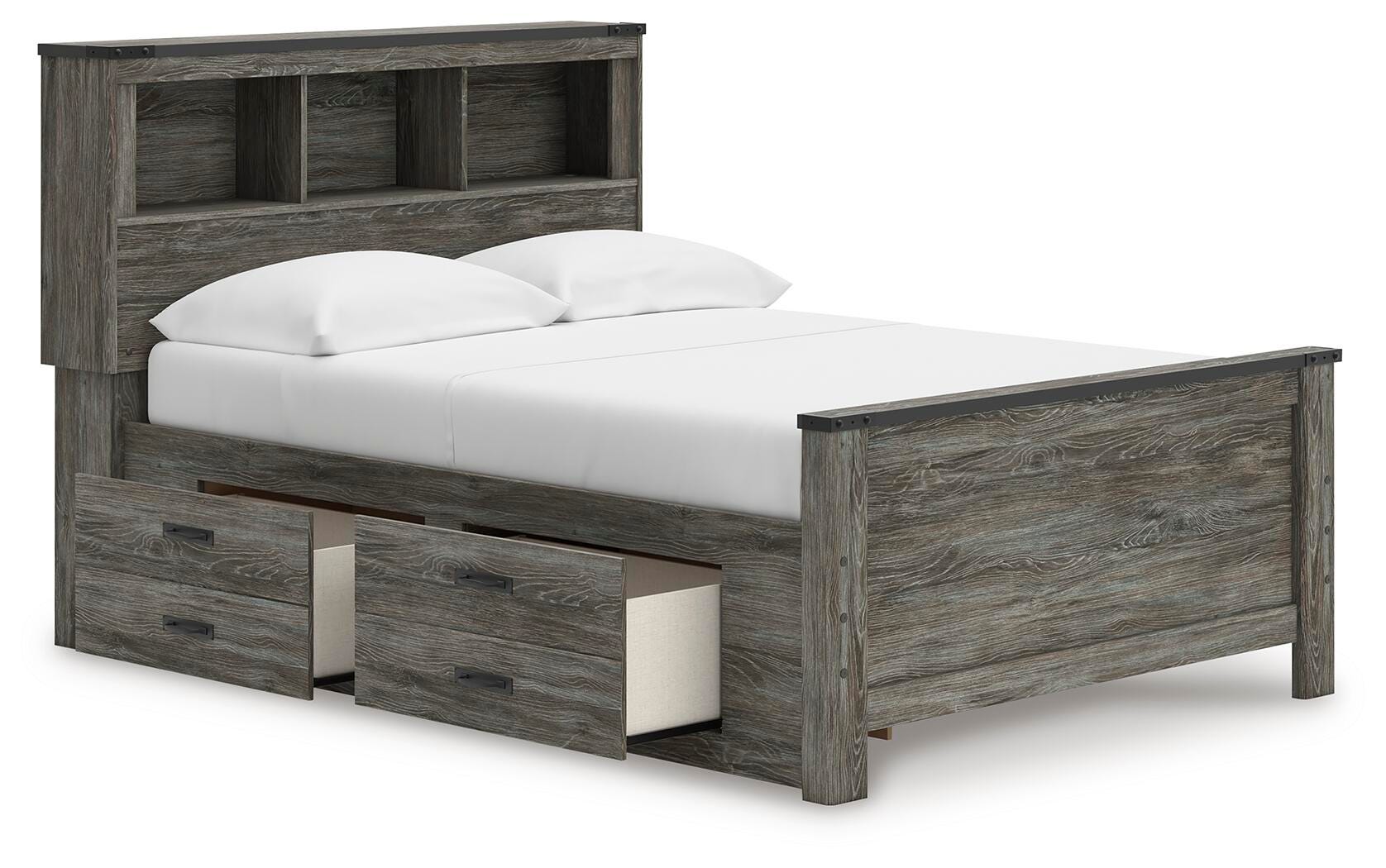 Frandern Bookcase Panel Bed with Storage