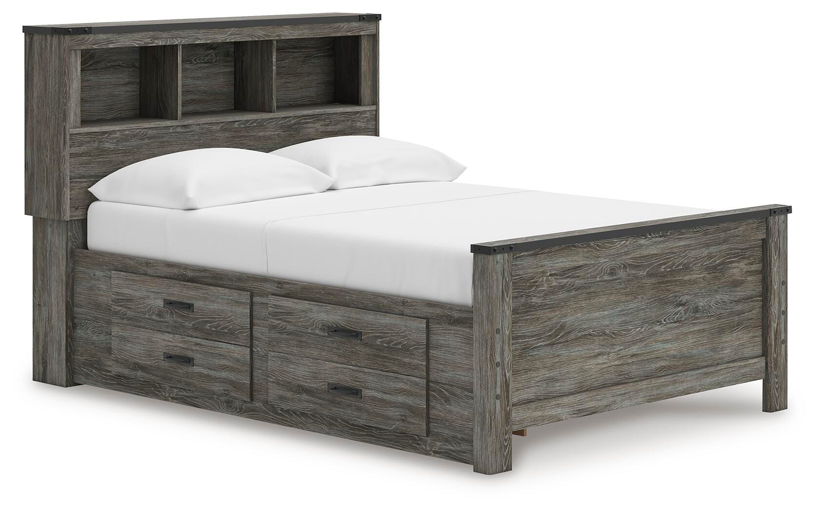Frandern Bookcase Panel Bed with Storage