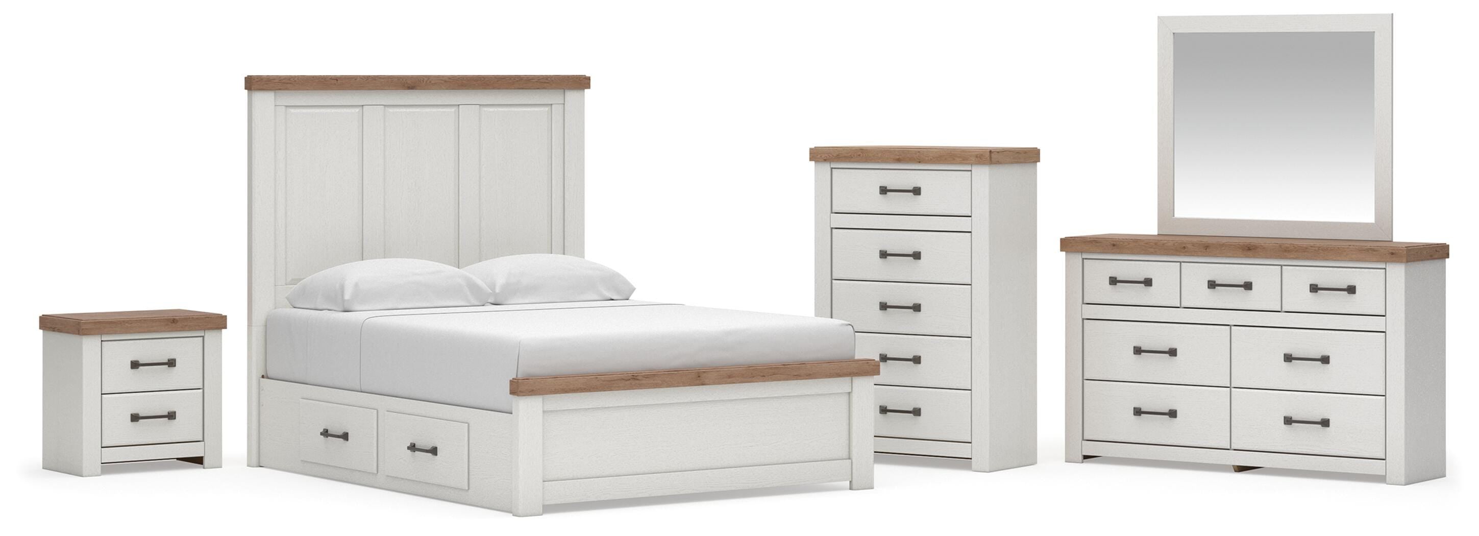 Savonport Panel Bed with Storage, Dresser, Mirror, Chest and Nightstand