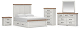 Savonport Panel Bed with Storage, Dresser, Mirror, Chest and Nightstand
