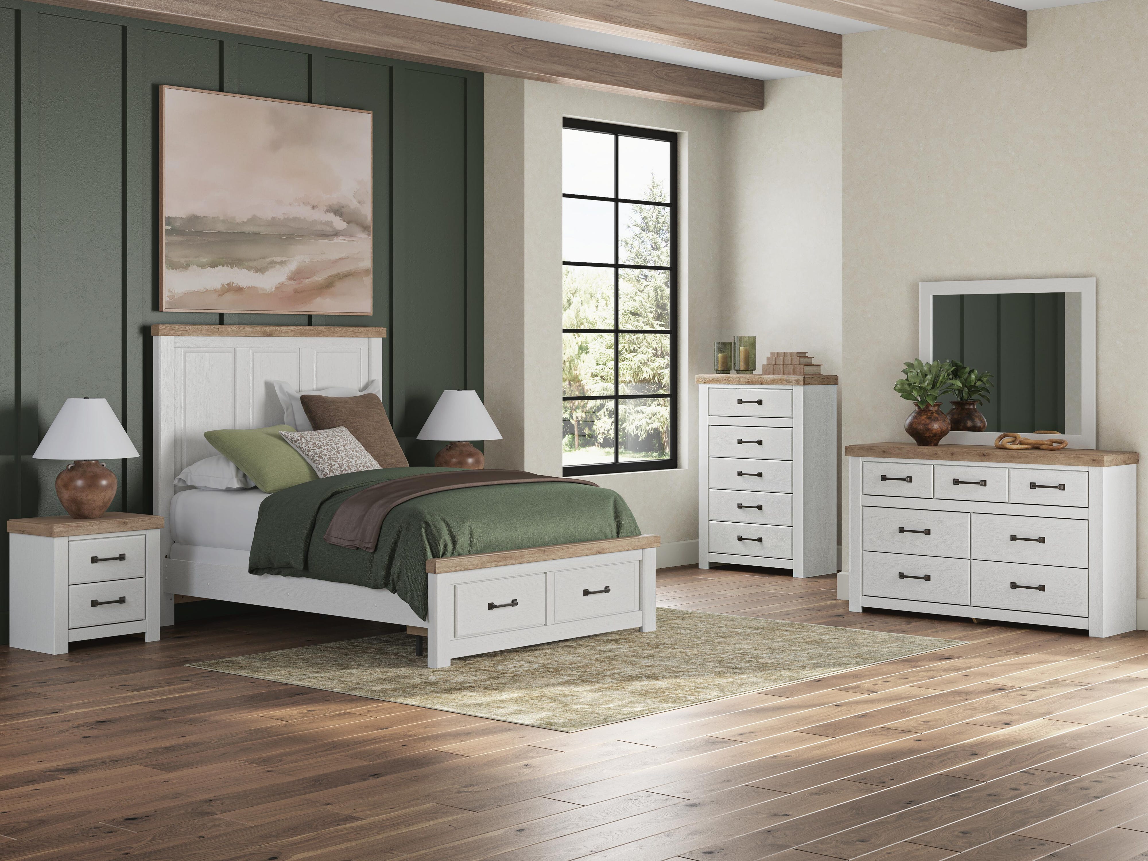 Savonport Panel Storage Bed, Dresser, Mirror, Chest and Nightstand