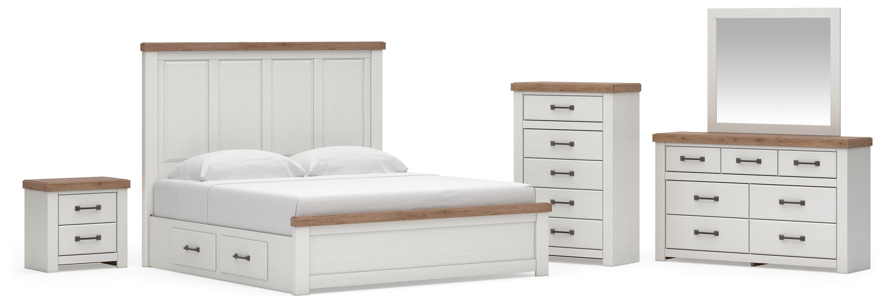 Savonport Panel Bed with Storage, Dresser, Mirror, Chest and Nightstand