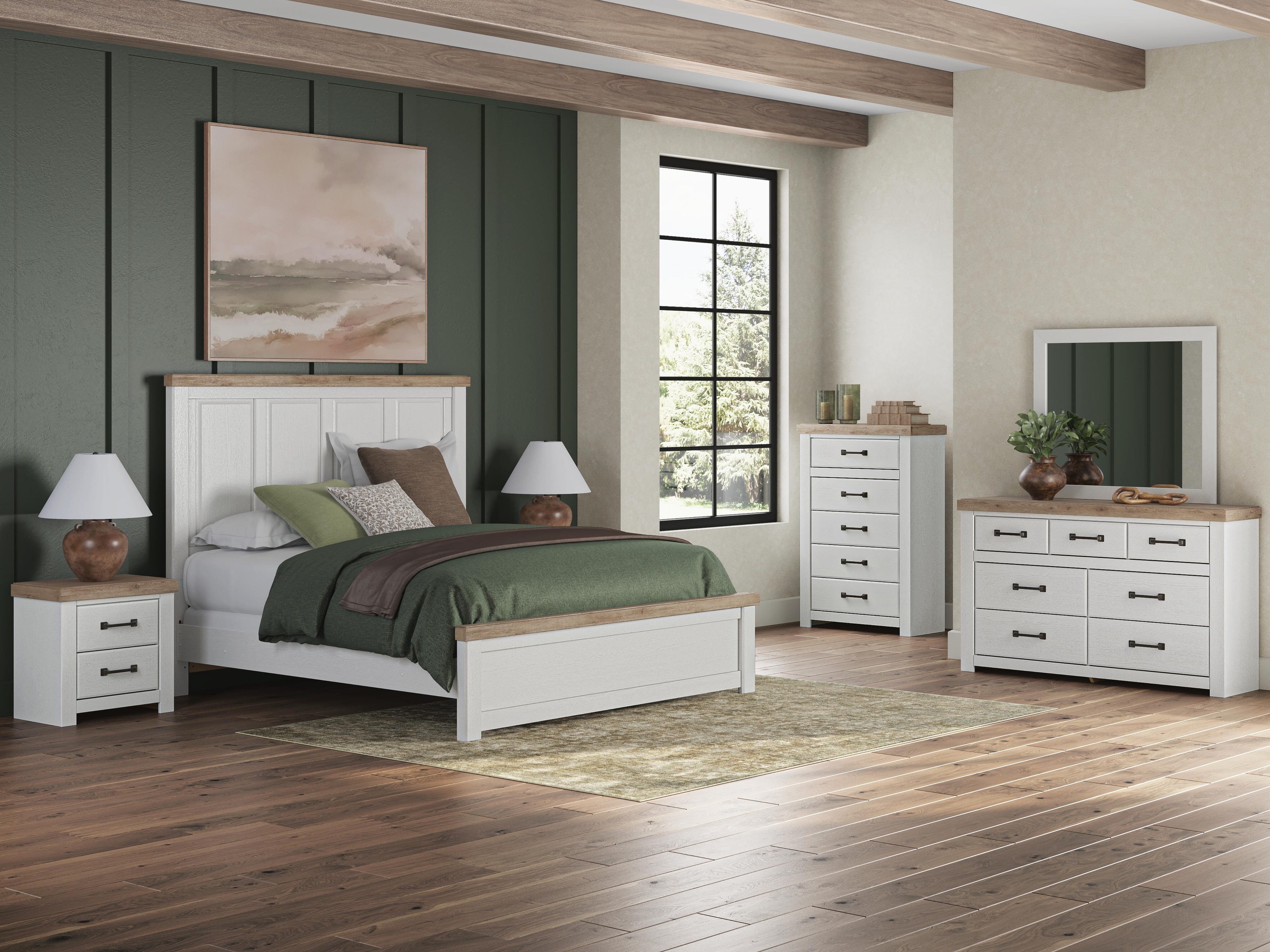 Savonport Panel Bed, Dresser, Mirror, Chest and Nightstand