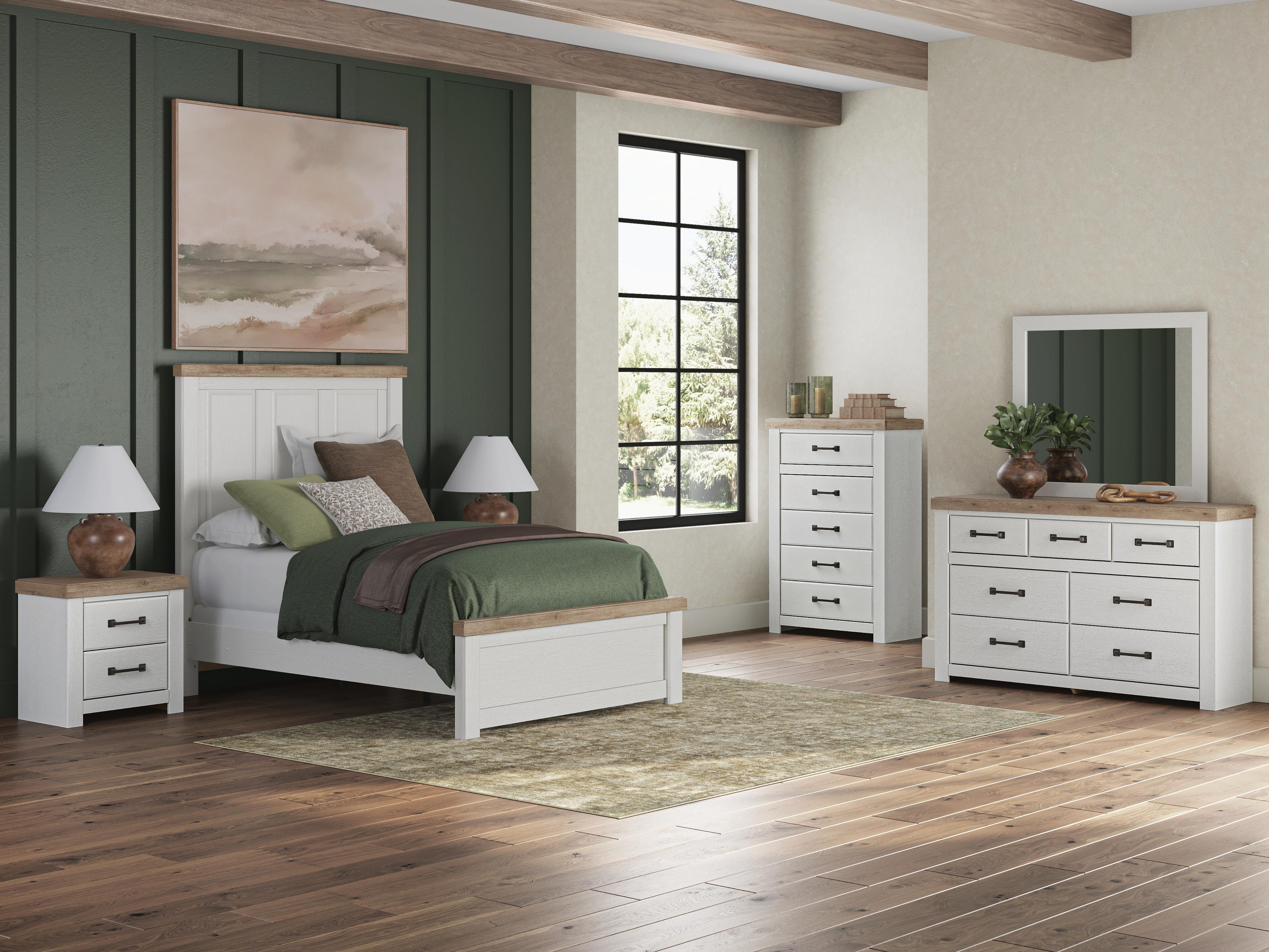 Savonport Panel Bed, Dresser, Mirror, Chest and Nightstand
