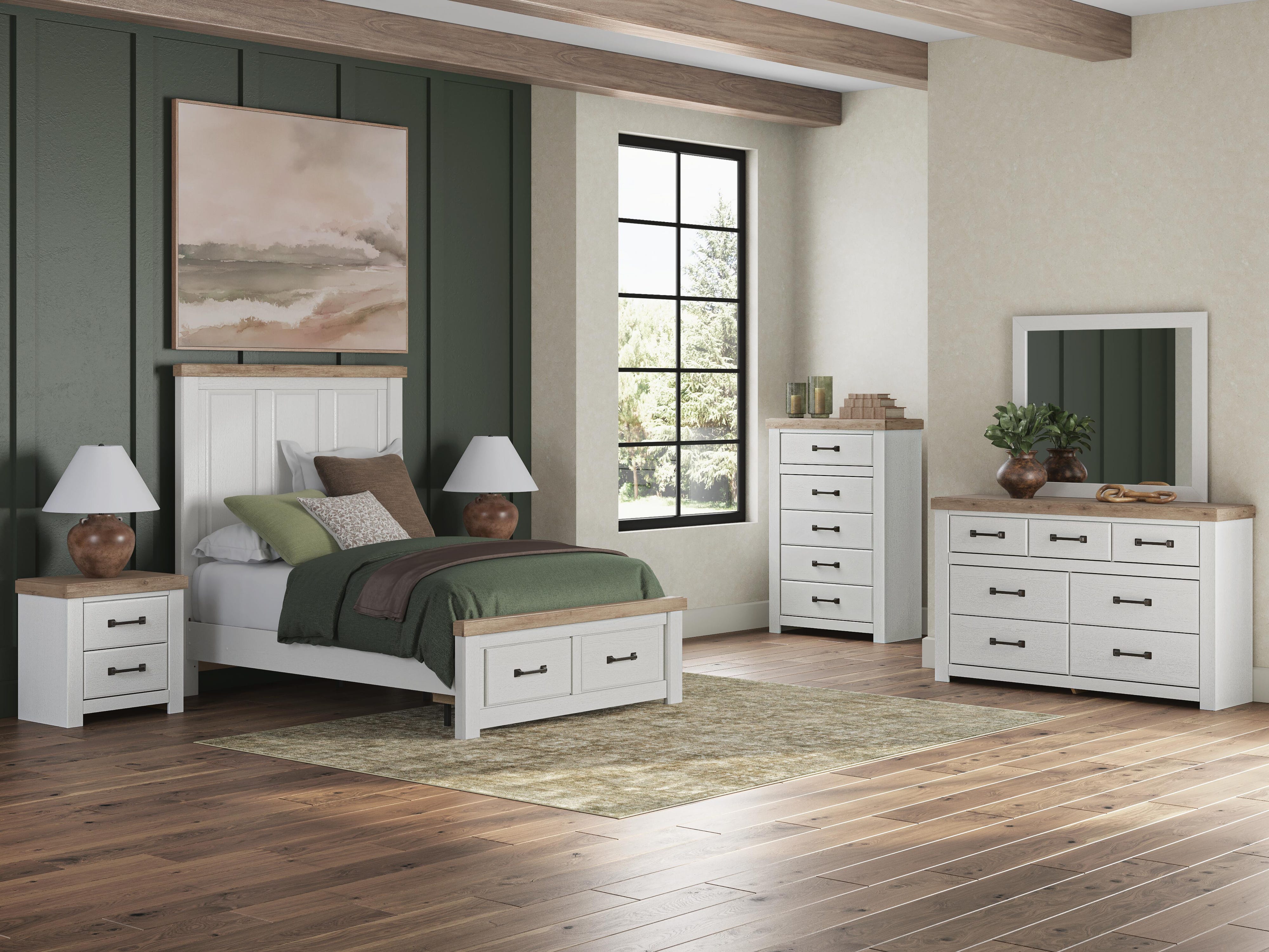 Savonport Panel Storage Bed, Dresser, Mirror, Chest and Nightstand