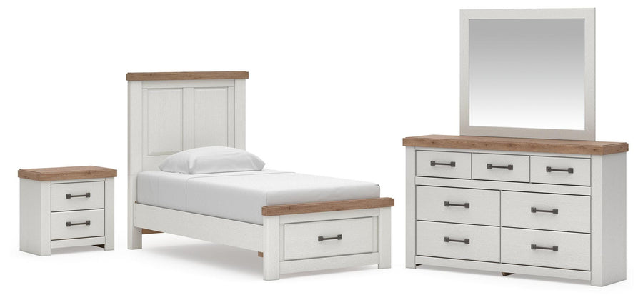 Savonport Panel Storage Bed. Dresser, Mirror and Nightstand