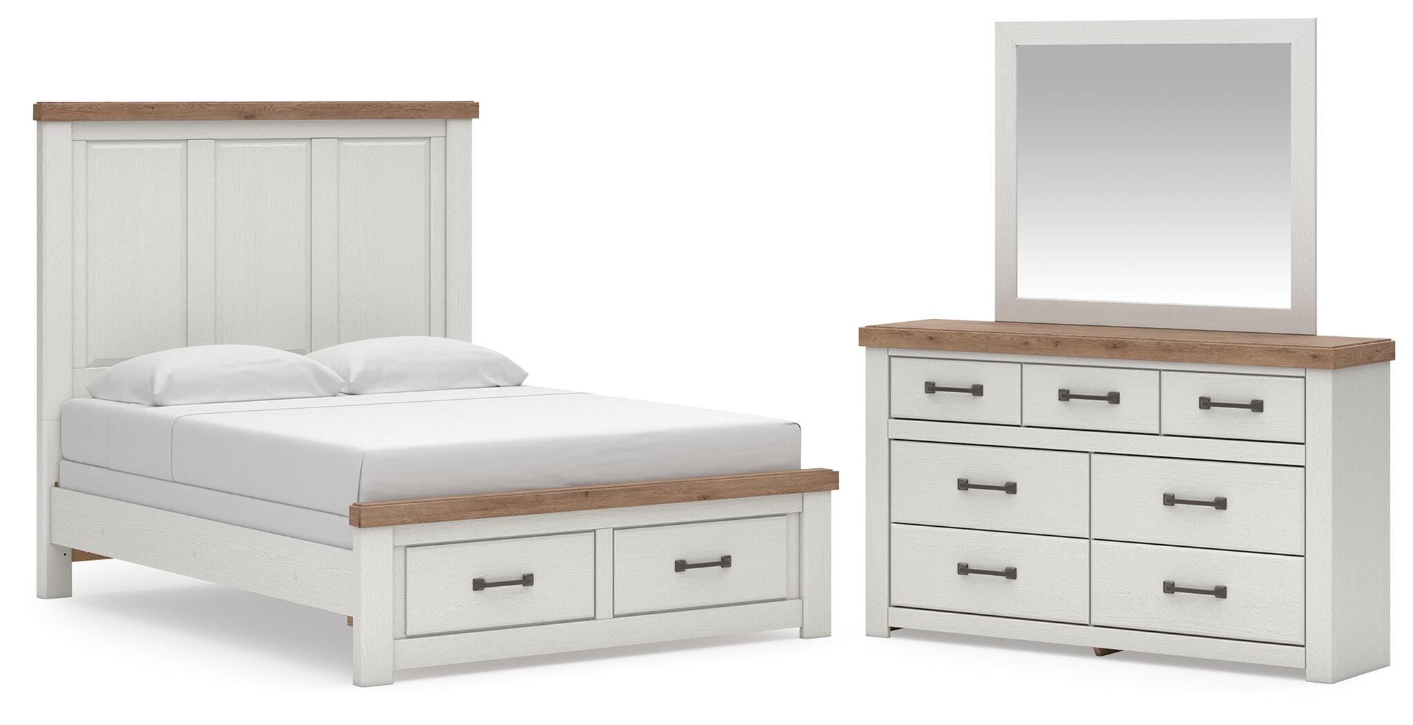 Savonport Panel Storage Bed, Dresser and Mirror