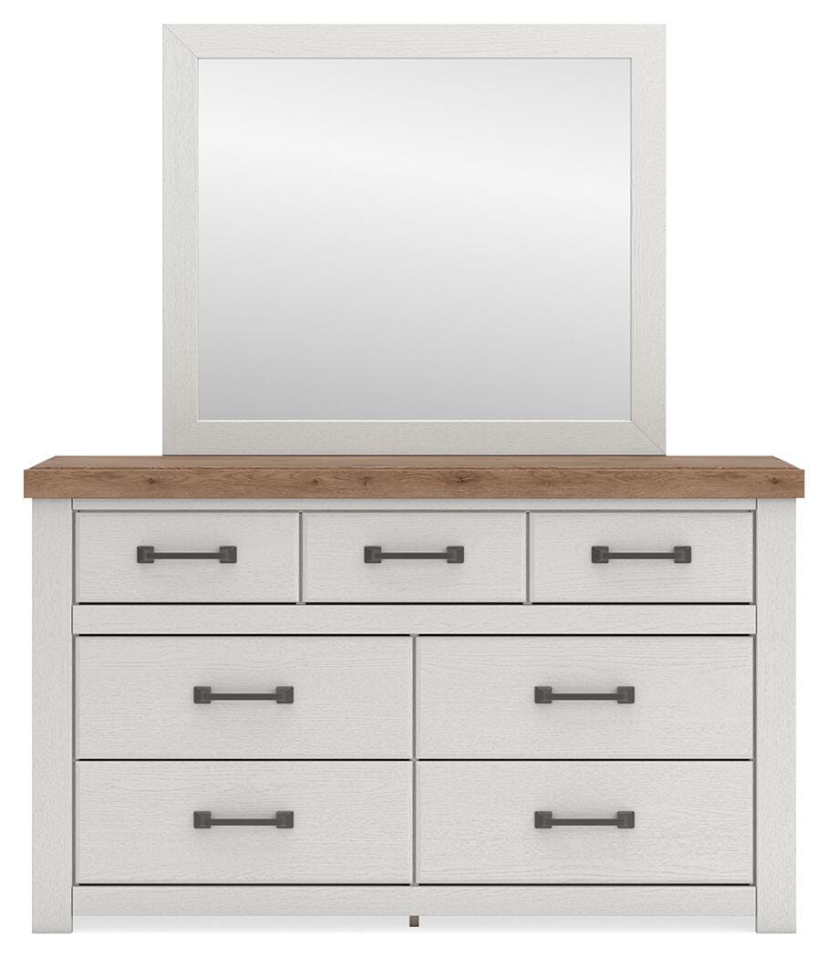 Savonport Panel Bed with Storage, Dresser and Mirror